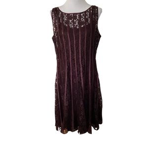 SLNY Burgundy Lace NWT Lined Dress Misses size 14